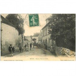 carte postale ancienne 95 EPIAIS. Rue du Pont de Niville 1908