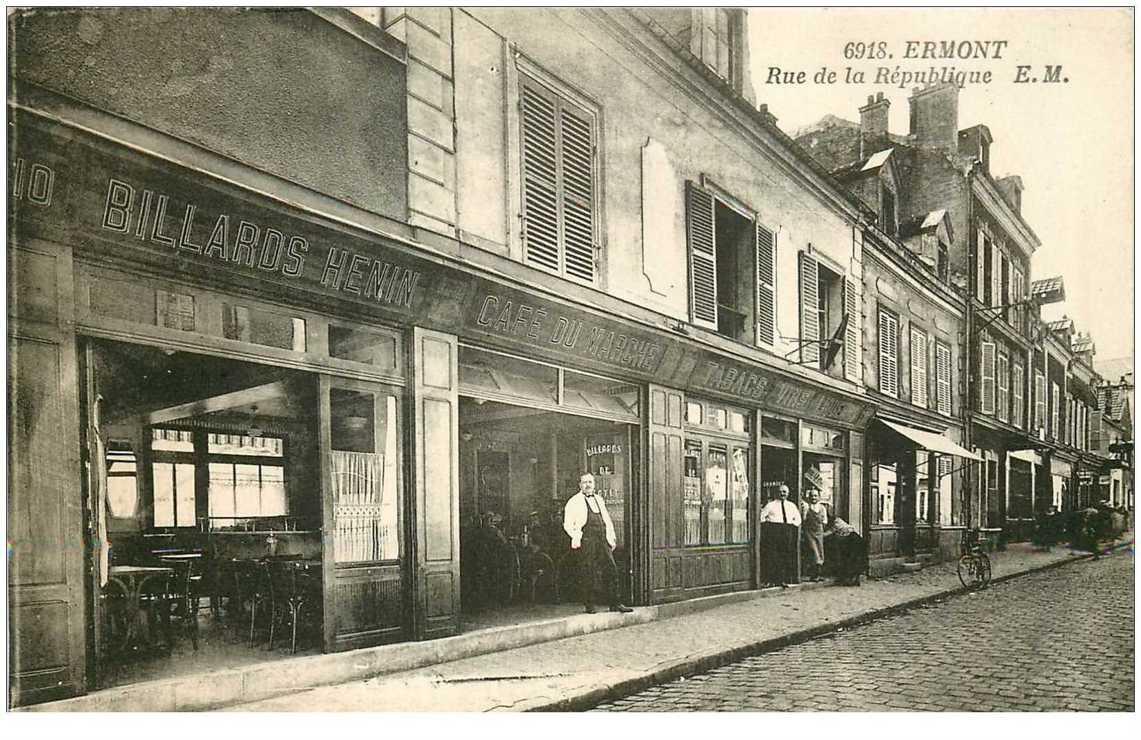 95 ERMONT. Café du Marché Rue de la République Tabac Billards