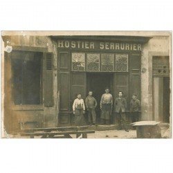 95 ERMONT. Hostier Serrurier et ses Employés.Photo Carte Postale rare éditeur Péjoux à Ermont