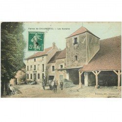 carte postale ancienne 95 FERME DE CHAUMONTEL. Les Nonains. Carte toilée vers 1908