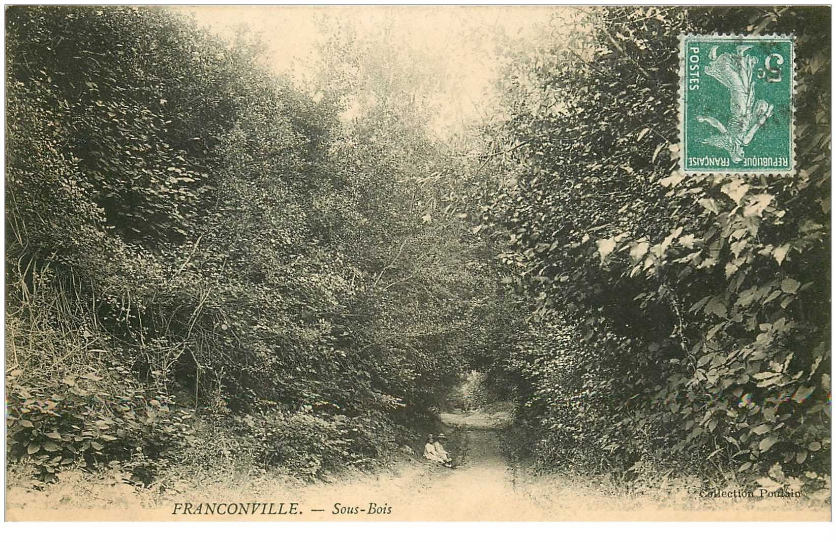 carte postale ancienne 95 FRANCONVILLE. Sous Bois 1909 petite animation