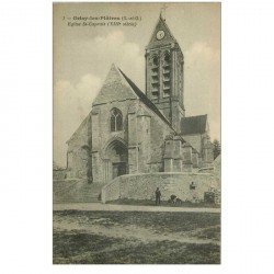 carte postale ancienne 95 GRISY LES PLATRES. Eglise Saint Caprais