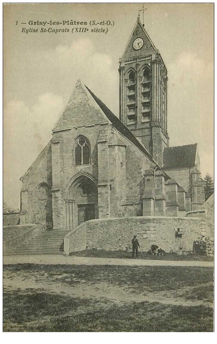 carte postale ancienne 95 GRISY LES PLATRES. Eglise Saint Caprais