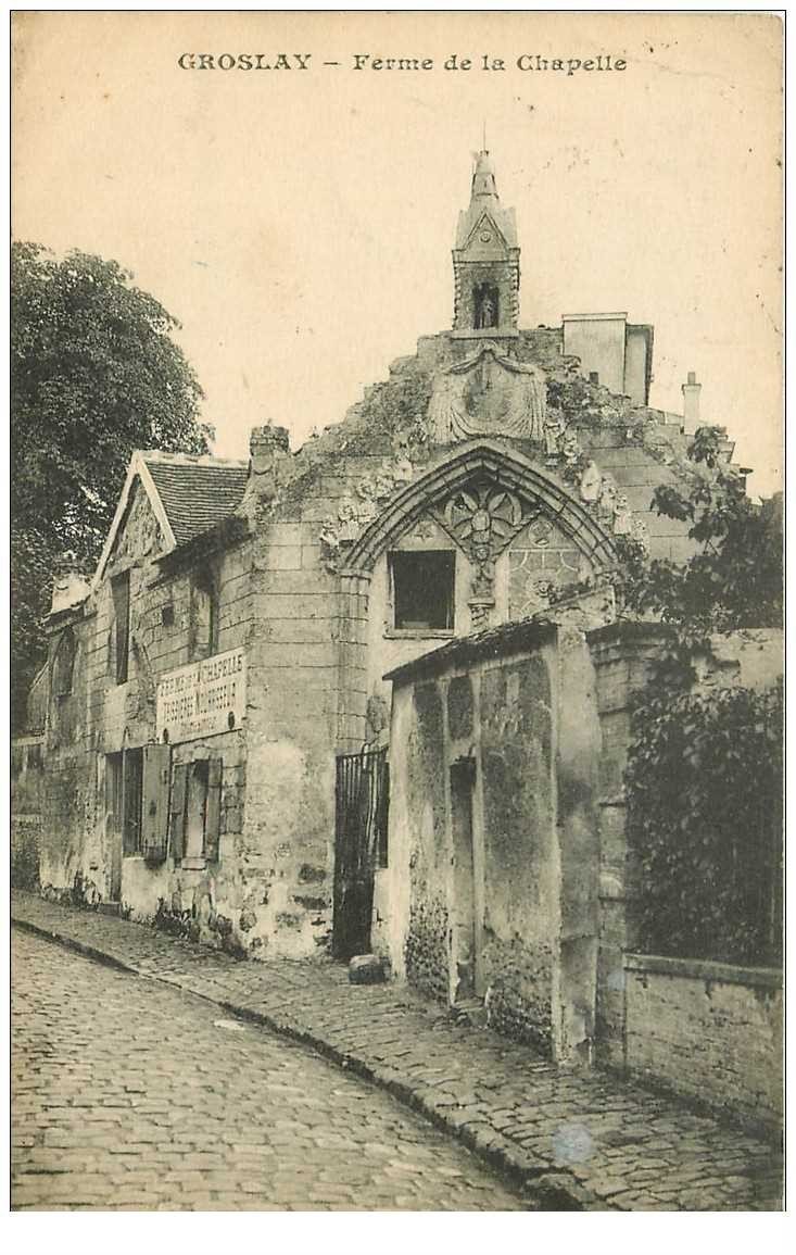carte postale ancienne 95 GROSLAY. Ferme de la Chapelle 1922