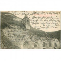 carte postale ancienne 95 HAUTE ISLE. Eglise taillée dans le Roc