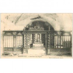 carte postale ancienne 95 HAUTE ISLE. Intérieur de l'Eglise vers 1905