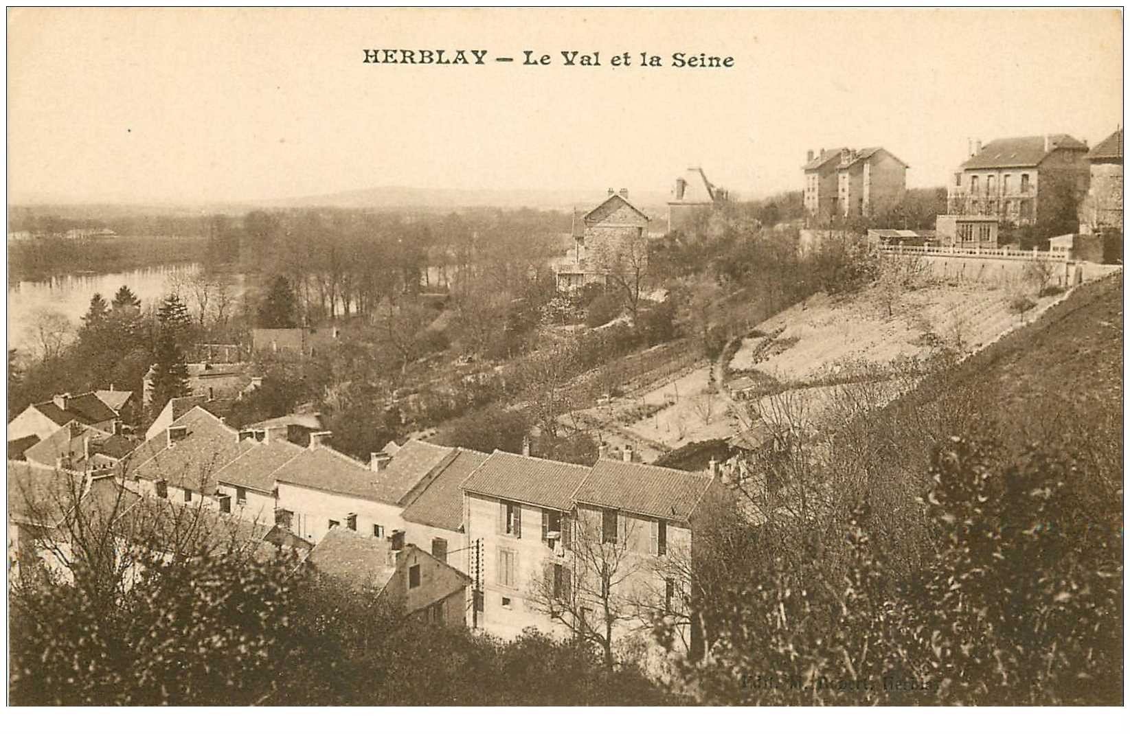 carte postale ancienne 95 HERBLAY. Le Val et la Seine