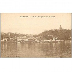 carte postale ancienne 95 HERBLAY. Le Val. Vue prise de la Seine