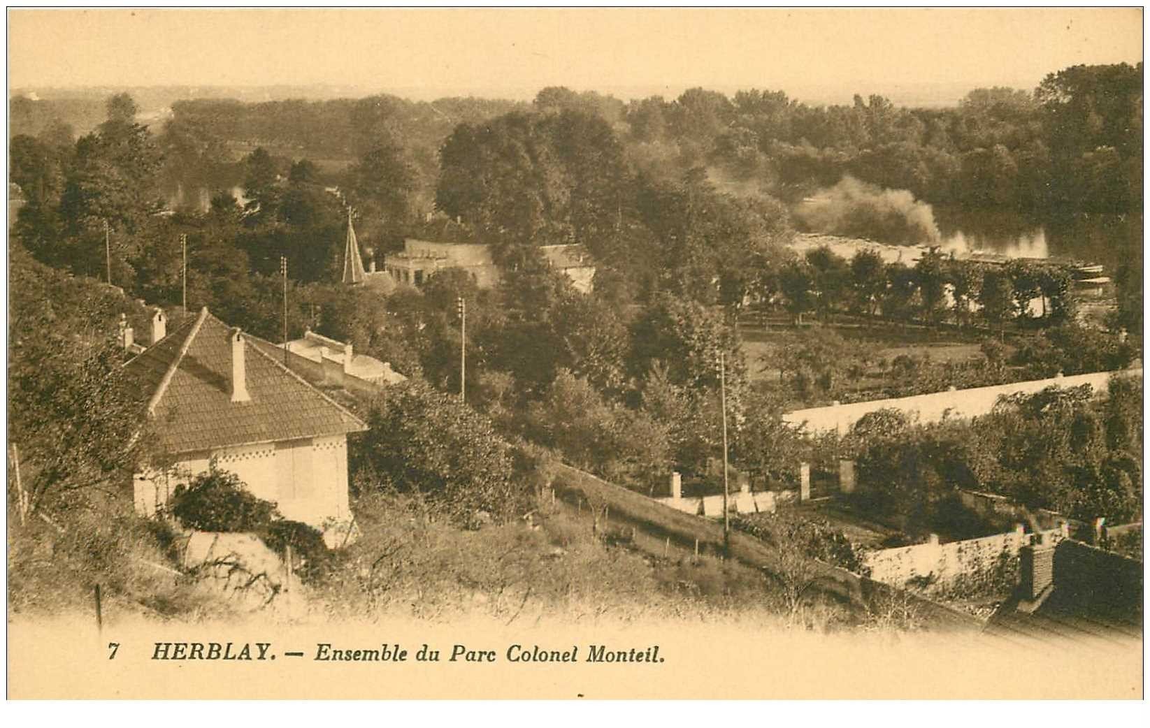 carte postale ancienne 95 HERBLAY. Parc Colonel Monteil
