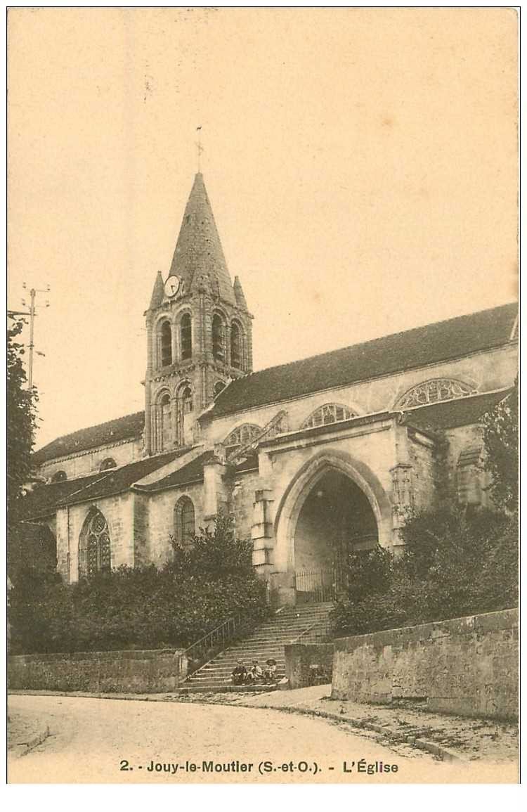 carte postale ancienne 95 JOUY LE MOUTIER. L'Eglise