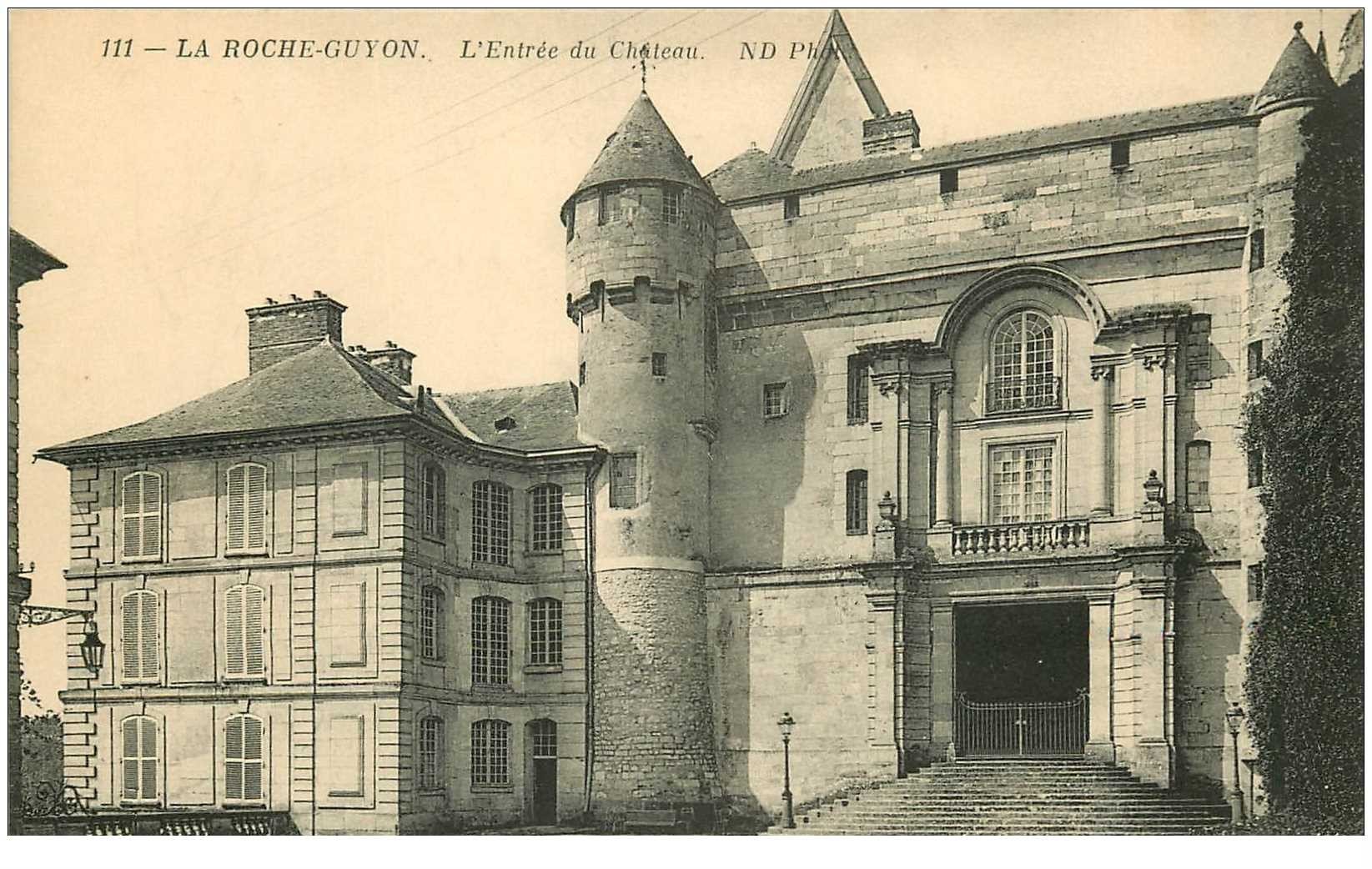 carte postale ancienne 95 LA ROCHE GUYON. Entrée du Château