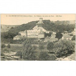 carte postale ancienne 95 LA ROCHE GUYON. Le Château vu du Pont