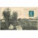 carte postale ancienne 95 LE THILLAY. Gamins assis sur Petit Pont coin Champêtre 1921