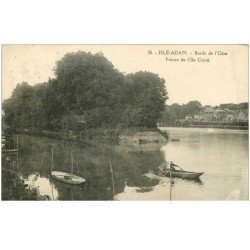 carte postale ancienne 95 L'ISLE ADAM. Canotier Pointe de l'Ile Conti 1929