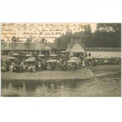 carte postale ancienne 95 L'ISLE ADAM. La Plage avec Concert 1918
