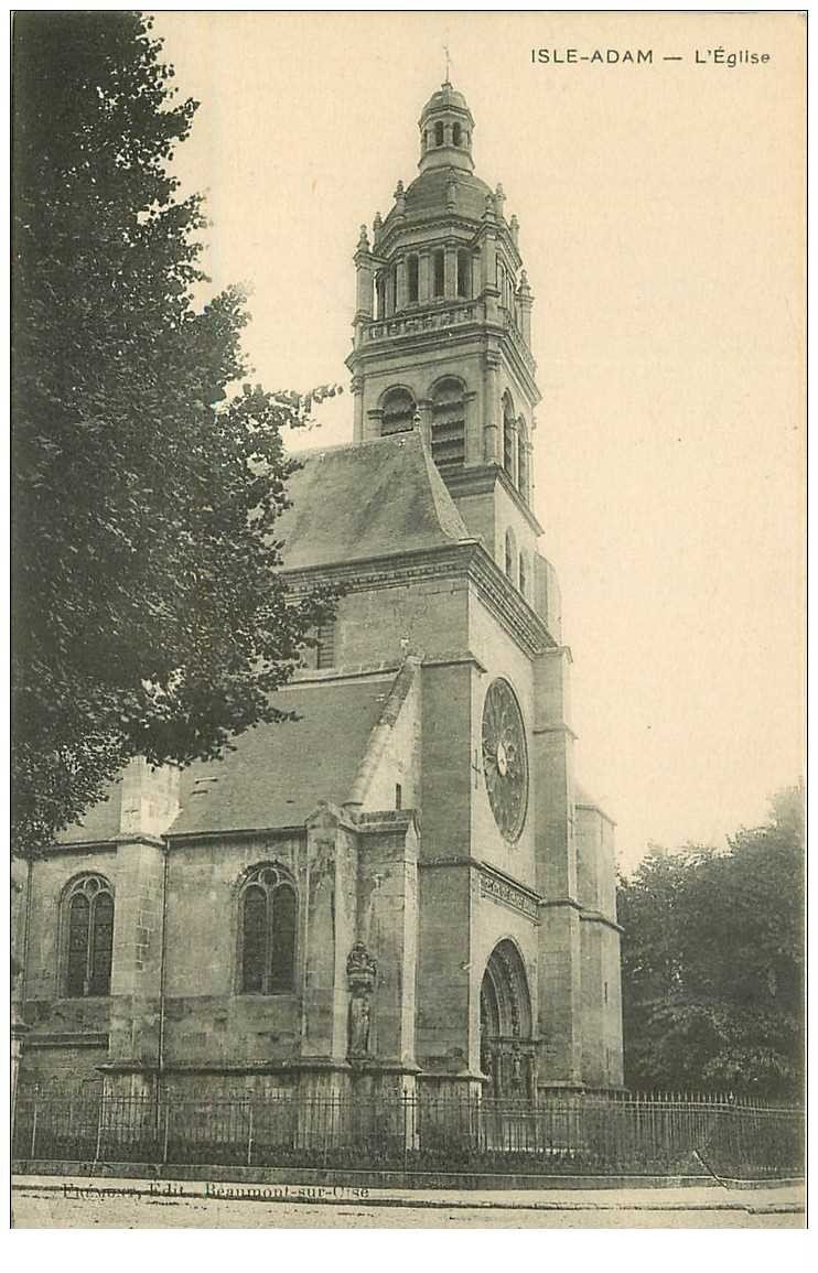 carte postale ancienne 95 L'ISLE ADAM. L'Eglise