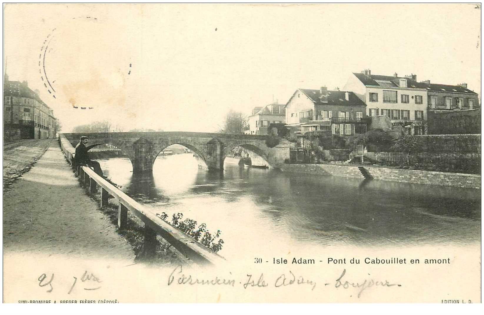 carte postale ancienne 95 L'ISLE ADAM. Pont du Cabouillet