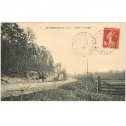 carte postale ancienne 95 MONTGEROULT. Attelage Route d'Ableiges 1909