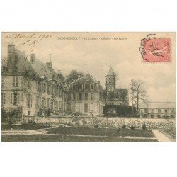 carte postale ancienne 95 MONTGEROULT. Château, Eglise et Ecuries 1906