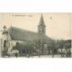 carte postale ancienne 95 MONTMAGNY. Attelage devant l'Eglise 1913