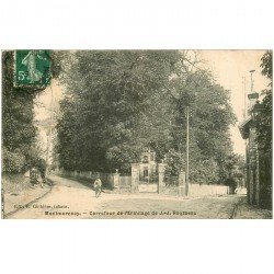 carte postale ancienne 95 MONTMORENCY. Carrefour Ermitage JJ Rousseau 1908 cycliste