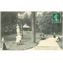 carte postale ancienne 95 MONTMORENCY. Nurses et Enfants au Parc