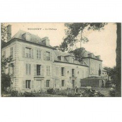 carte postale ancienne 95 NUCOURT. Le Château 1921 avec jeune Jardinier