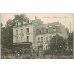 carte postale ancienne 95 PARMAIN. L'ISLE ADAM. Hôtel Café Buvette Moderne et Agence Puisard