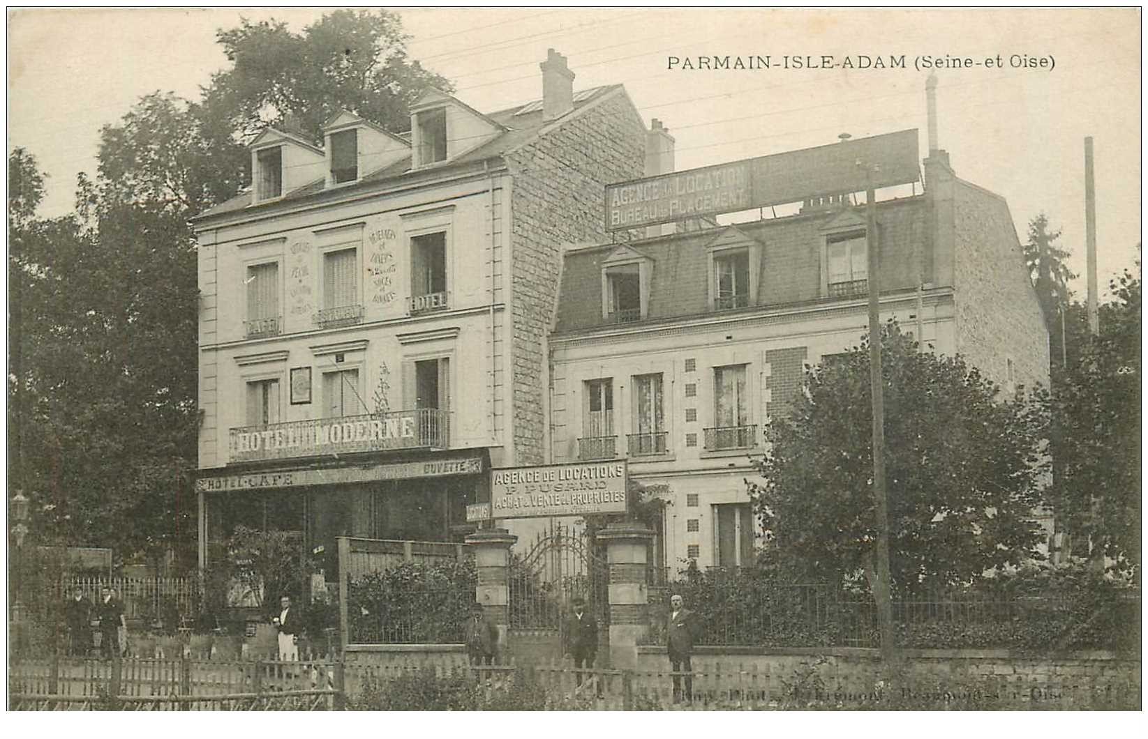 95 PARMAIN. L'ISLE ADAM. Hôtel Café Buvette Moderne et Agence Puisard