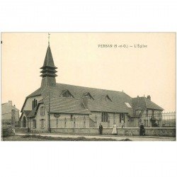 carte postale ancienne 95 PERSAN. L'Eglise animation