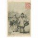 carte postale ancienne 95 PONTOISE. Couple de Paysans vendeurs 1905