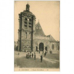 carte postale ancienne 95 PONTOISE. Eglise Notre Dame animation