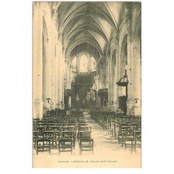 carte postale ancienne 95 PONTOISE. Eglise Saint Maclou intérieur vers 1900