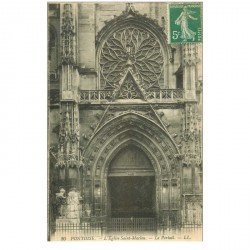 carte postale ancienne 95 PONTOISE. Eglise Saint Maclou le Portail timbre vierge