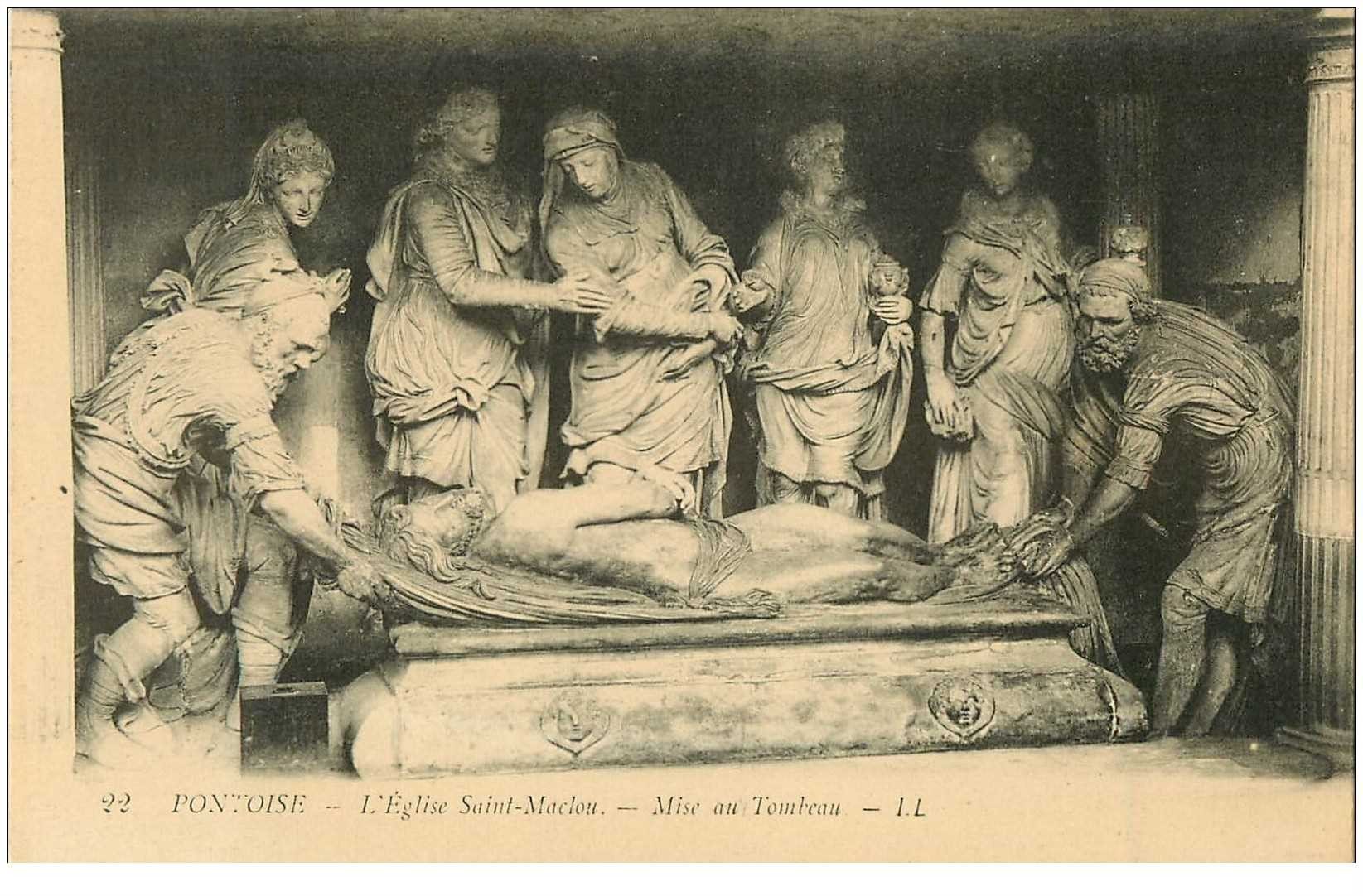carte postale ancienne 95 PONTOISE. Eglise Saint Maclou mise au Tombeau