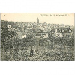 carte postale ancienne 95 PONTOISE. Jardinier sur le Haut Saint Martin