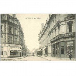 carte postale ancienne 95 PONTOISE. La Rue Carnot Pharmacie