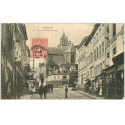 carte postale ancienne 95 PONTOISE. La Rue de l'Hôtel de Ville 1906
