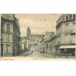 carte postale ancienne 95 PONTOISE. La Rue Thiers 1907