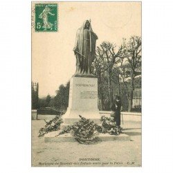 carte postale ancienne 95 PONTOISE. Monument aux Morts pour la Patrie 1912