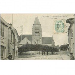 carte postale ancienne 95 PRESLES. Eglise Saint Germain 1906