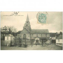 carte postale ancienne 95 SAINT CLAIR SUR EPTE. L'Eglise 1906