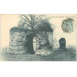 carte postale ancienne 95 SAINT CLAIR SUR EPTE. Ruines du Château 1906