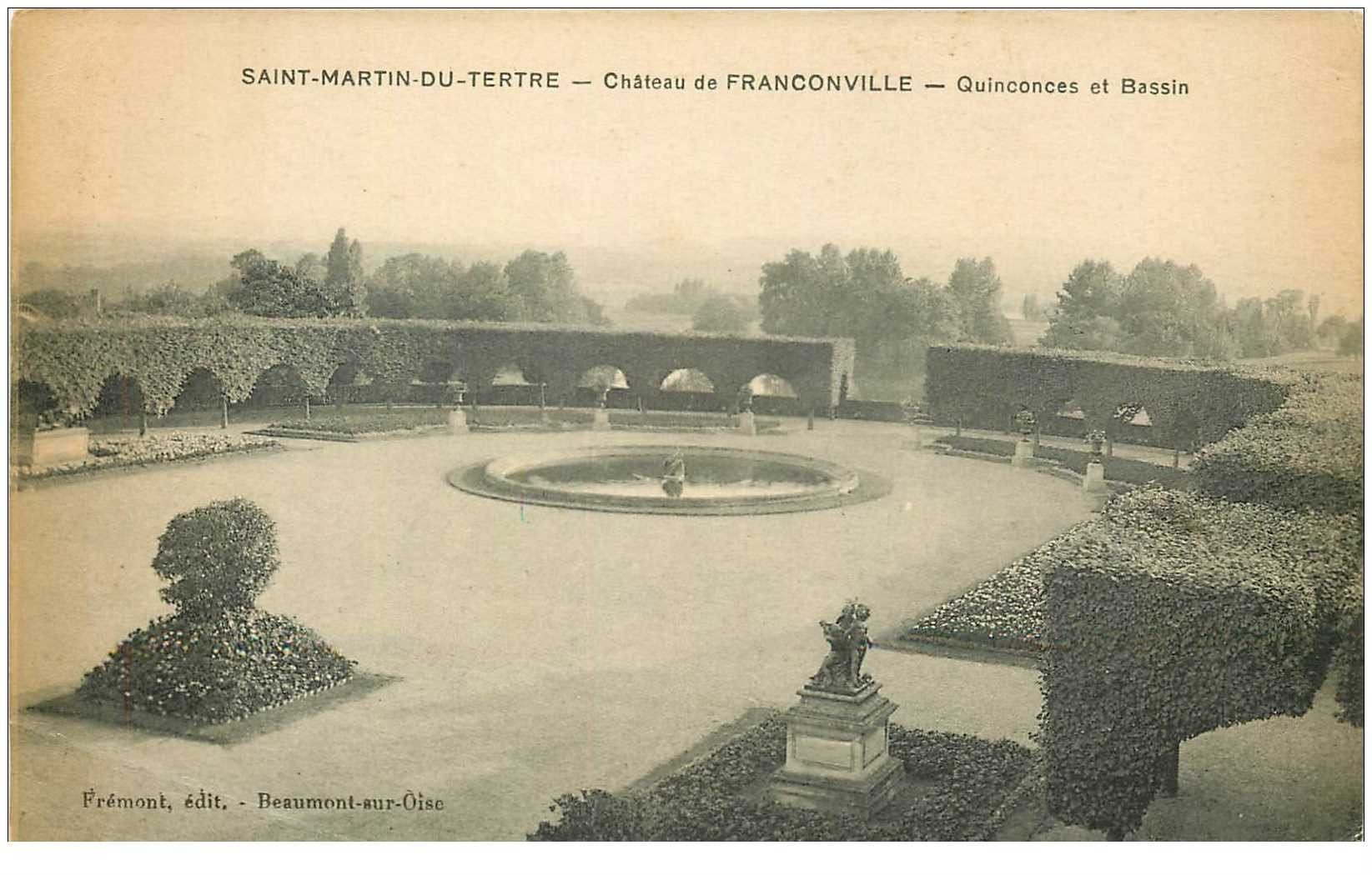 carte postale ancienne 95 SAINT MARTIN DU TERTRE. Château de Francoville Quinconces et Bassin
