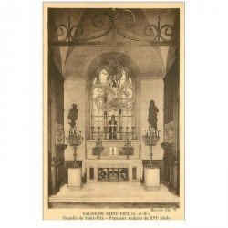 carte postale ancienne 95 SAINT PRIX. L'Eglise panneaux de la Chapelle