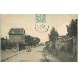 carte postale ancienne 95 SANNOIS. Balayeur rue des Epinettes 1906
