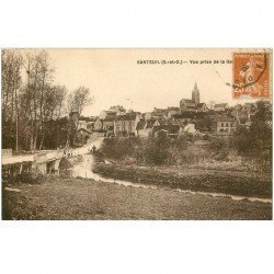 carte postale ancienne 95 SANTEUIL. Le Village et son Pont