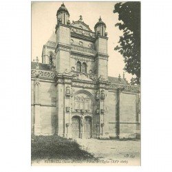 carte postale ancienne 95 VETHEUIL. Eglise Portail