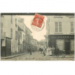 carte postale ancienne K. 95 BEAUMONT. Pharmacie Rue de Paris 1908