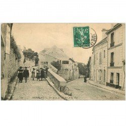 carte postale ancienne K. 95 HERBLAY. Rues de l'Eglise et du Val 1909
